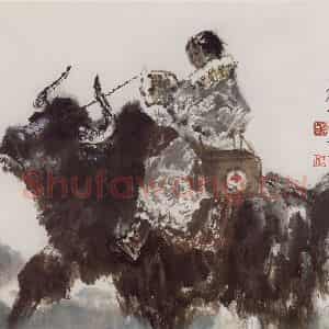 现代 张广《出诊》国画综合作品图片鉴赏