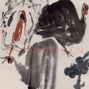 现代 张广《黑白灰》国画花鸟作品图片鉴赏