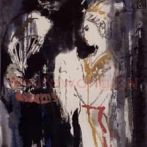 现代 张广《钟馗与小妹》国画人物作品图片鉴赏