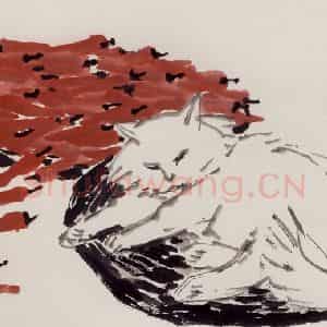 现代 张广《晌午》国画花鸟作品图片鉴赏