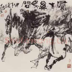 现代 张广《风声万马之间》国画花鸟作品图片鉴赏