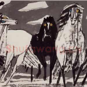 现代 张广《白云下》国画花鸟作品图片鉴赏