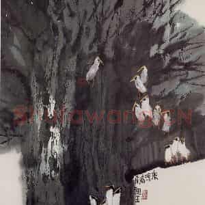 2005年 赵梅生《乘凉》国画花鸟写意作品图片鉴赏