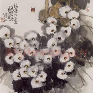 2005年 赵梅生《依样葫芦不值钱》国画花鸟写意作品图片鉴赏