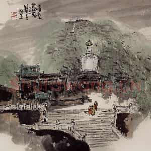 2001年 赵梅生《清凉世界》国画山水写意作品图片鉴赏