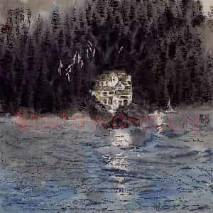 2004年 赵梅生《泛舟温哥华》国画山水写意作品图片鉴赏