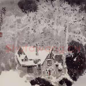 2004年 赵梅生《瑞雪》国画山水写意作品图片鉴赏