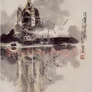 2000年 赵梅生《信笔威尼斯》国画山水写意作品图片鉴赏