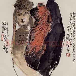 2001年 赵梅生《北魏石刻》国画花鸟写意作品图片鉴赏