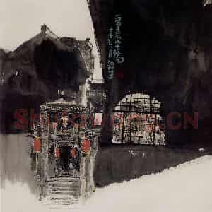 2001年 赵梅生《晋商宅院Ⅲ》国画山水写意作品图片鉴赏