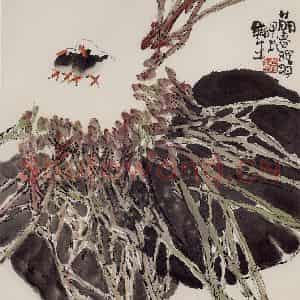 1994年 赵梅生《萌春理羽》国画花鸟写意作品图片鉴赏