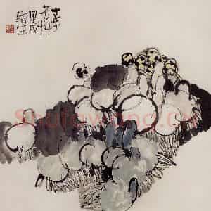 1994年 赵梅生《十步芳草》国画花鸟写意作品图片鉴赏
