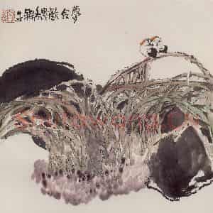 1994年 赵梅生《梦合欢》国画花鸟写意作品图片鉴赏