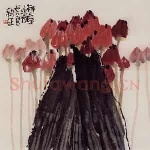 1994年 赵梅生《郁金香》国画花鸟写意作品图片鉴赏