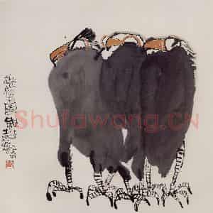 1995年 赵梅生《雄鹰图》国画花鸟写意作品图片鉴赏