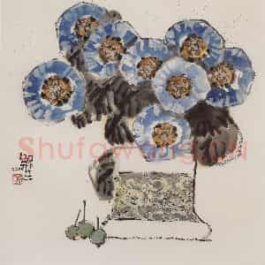 2000年 赵梅生《兰花花》国画花鸟写意作品图片鉴赏