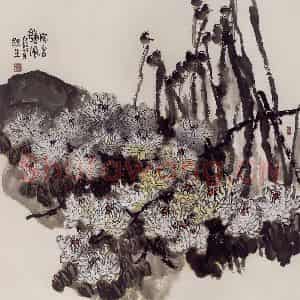 2003年 赵梅生《陶舍秋风》国画花鸟写意作品图片鉴赏