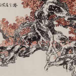 2003年 赵梅生《浴雪春风》国画花鸟写意作品图片鉴赏