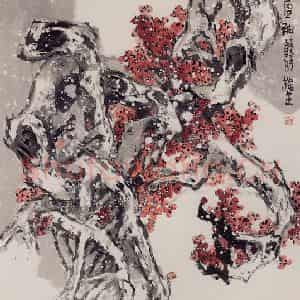 2003年 赵梅生《暗香赢袖》国画花鸟写意作品图片鉴赏