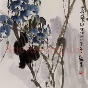 2003年 赵梅生《晨曦清风》国画花鸟写意作品图片鉴赏