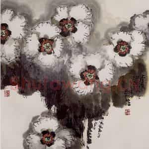 2003年 赵梅生《虞美人》国画花鸟写意作品图片鉴赏