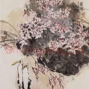 2004年 赵梅生《联想三角梅》国画花鸟写意作品图片鉴赏