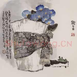 2004年 赵梅生《温哥花》国画花鸟写意作品图片鉴赏