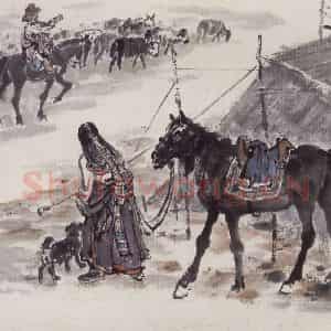 1962年 赵望云《祁连山写生》国画人物作品图片鉴赏
