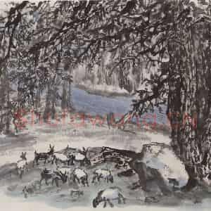 1962年 赵望云《祁连山写生》国画人物作品图片鉴赏