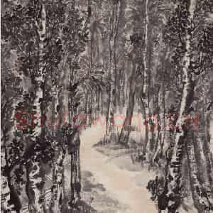 1962年 赵望云《途中》国画山水作品图片鉴赏