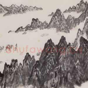 1962年 赵望云《隔壁行》国画山水作品图片鉴赏