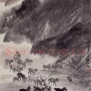 1962年 赵望云《风雨牧归》国画山水作品图片鉴赏