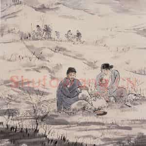 1935年 赵望云《难民图》国画人物作品图片鉴赏