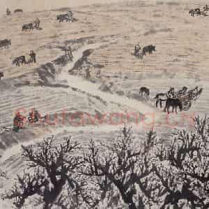 1963年 赵望云《大地回春》国画山水作品图片鉴赏
