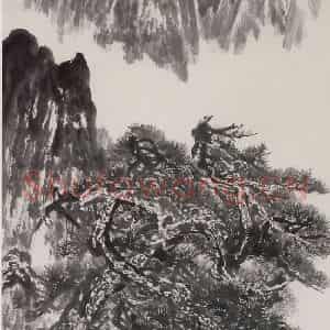 1964年 赵望云《暮色苍茫看劲松》国画山水作品图片鉴赏
