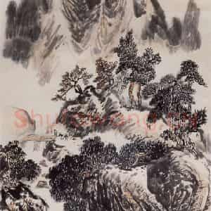 1972年 赵望云《山高水长》国画山水作品图片鉴赏
