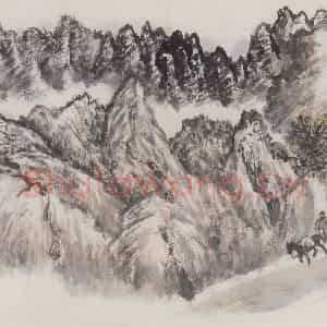 1972年 赵望云《秋山曲路》国画山水作品图片鉴赏