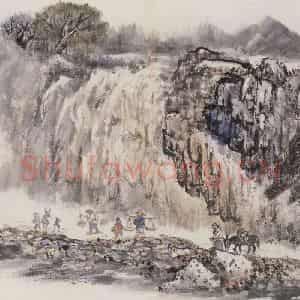 1972年 赵望云《无题》国画山水作品图片鉴赏