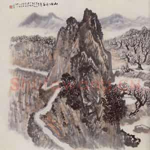 1972年 赵望云《山城之春》国画山水作品图片鉴赏