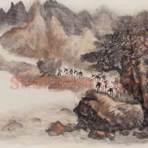 1973年 赵望云《深山欲雨》国画山水作品图片鉴赏