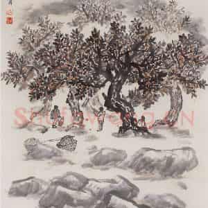 1973年 赵望云《秋熟》国画山水作品图片鉴赏