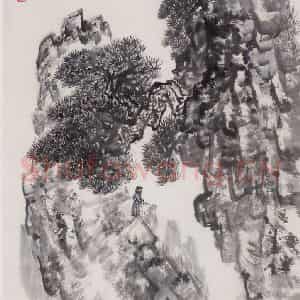1973年 赵望云《石门松涛》国画山水作品图片鉴赏