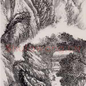 1973年 赵望云《拟摹石涛笔意》国画山水作品图片鉴赏