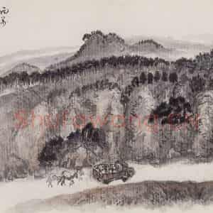 1975年 赵望云《西万公路写景》国画山水作品图片鉴赏