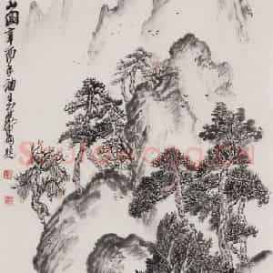 1976年 赵望云《云山图》国画山水作品图片鉴赏