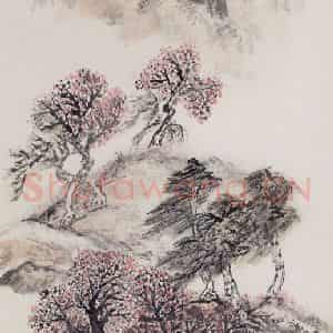 1976年 赵望云《秋山牧羊》国画山水作品图片鉴赏
