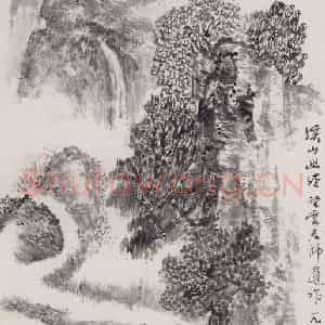 1976年 赵望云《溪山幽径》国画山水作品图片鉴赏