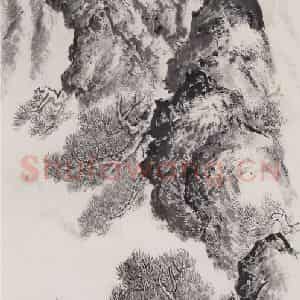 1976年 赵望云《松风行旅》国画山水作品图片鉴赏