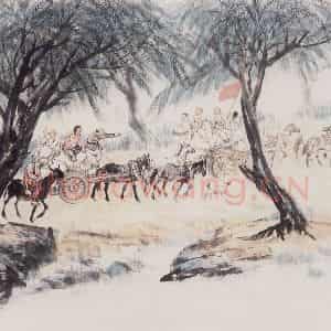 1955年 赵望云《送公粮》国画人物作品图片鉴赏