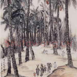 1956年 赵望云《傍晚农忙归》国画山水作品图片鉴赏